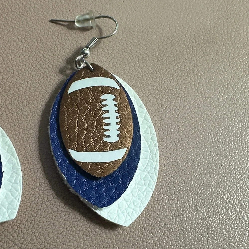 Football‎ Leather Earrings